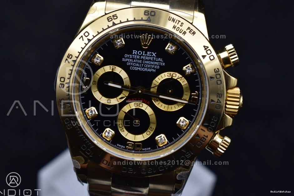 746 V Black Best Daytona Sporty Edition on Dial Diamonds YG SH4130 Bracelet 116508 QF 1:1 0718